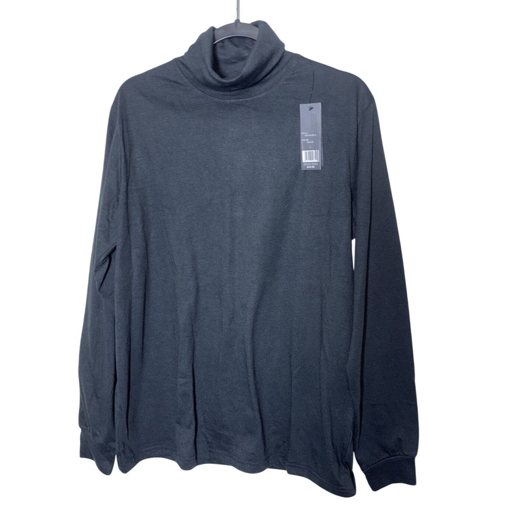 Galaxy by Harvic Men's Turtleneck Long Sleeve Shirt Black Size Large‎ NEW